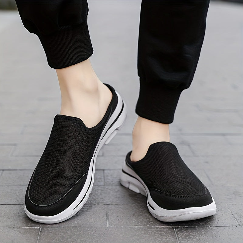 Men Slip-on Mules House Slippers Lightweight Breathable Mesh Non Slip Slippers For Indoor Outdoor Walking Summer