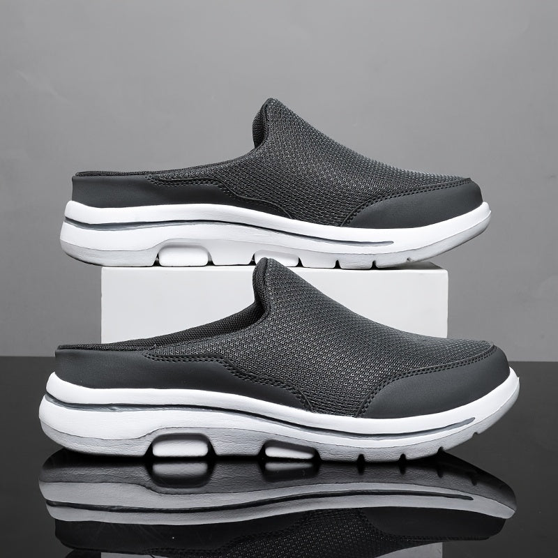 Men Slip-on Mules House Slippers Lightweight Breathable Mesh Non Slip Slippers For Indoor Outdoor Walking Summer