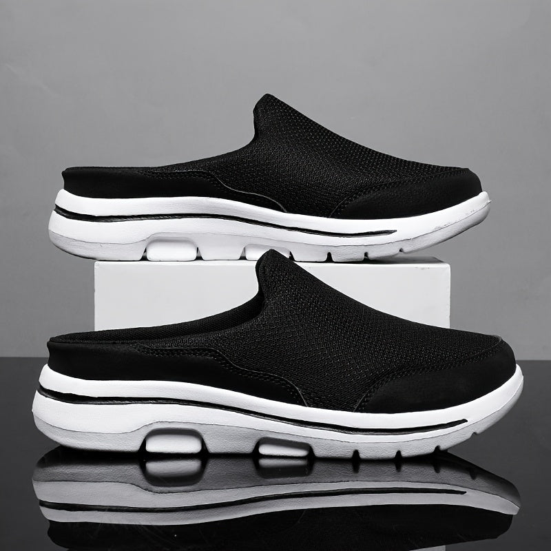 Men Slip-on Mules House Slippers Lightweight Breathable Mesh Non Slip Slippers For Indoor Outdoor Walking Summer